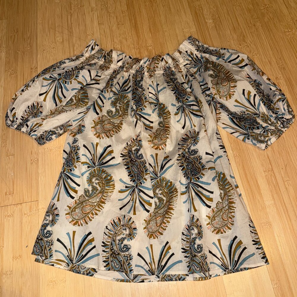 Etro Wakana Paisley Print Off the Shoulder Shirt